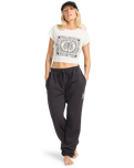 The Billabong Womens So Sunny Joggers in Black Pebble