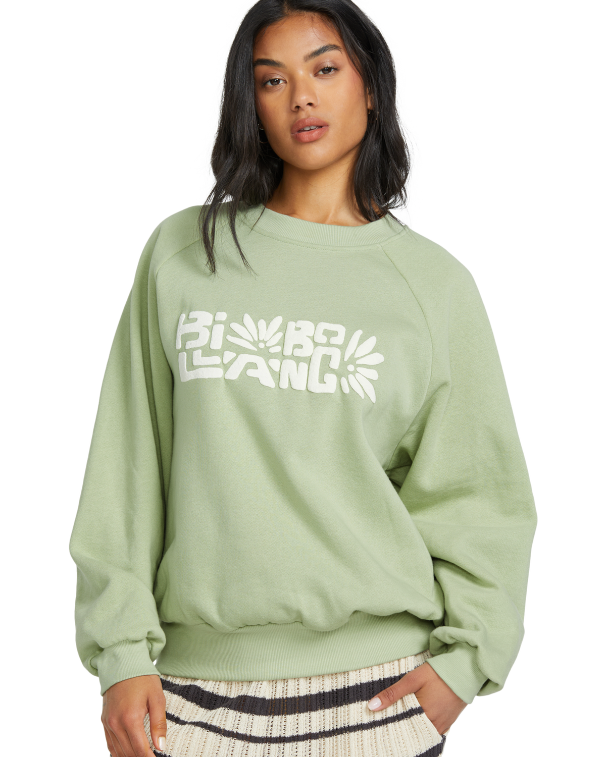 The Billabong Womens The Waves Sweatshirt in Pistachio