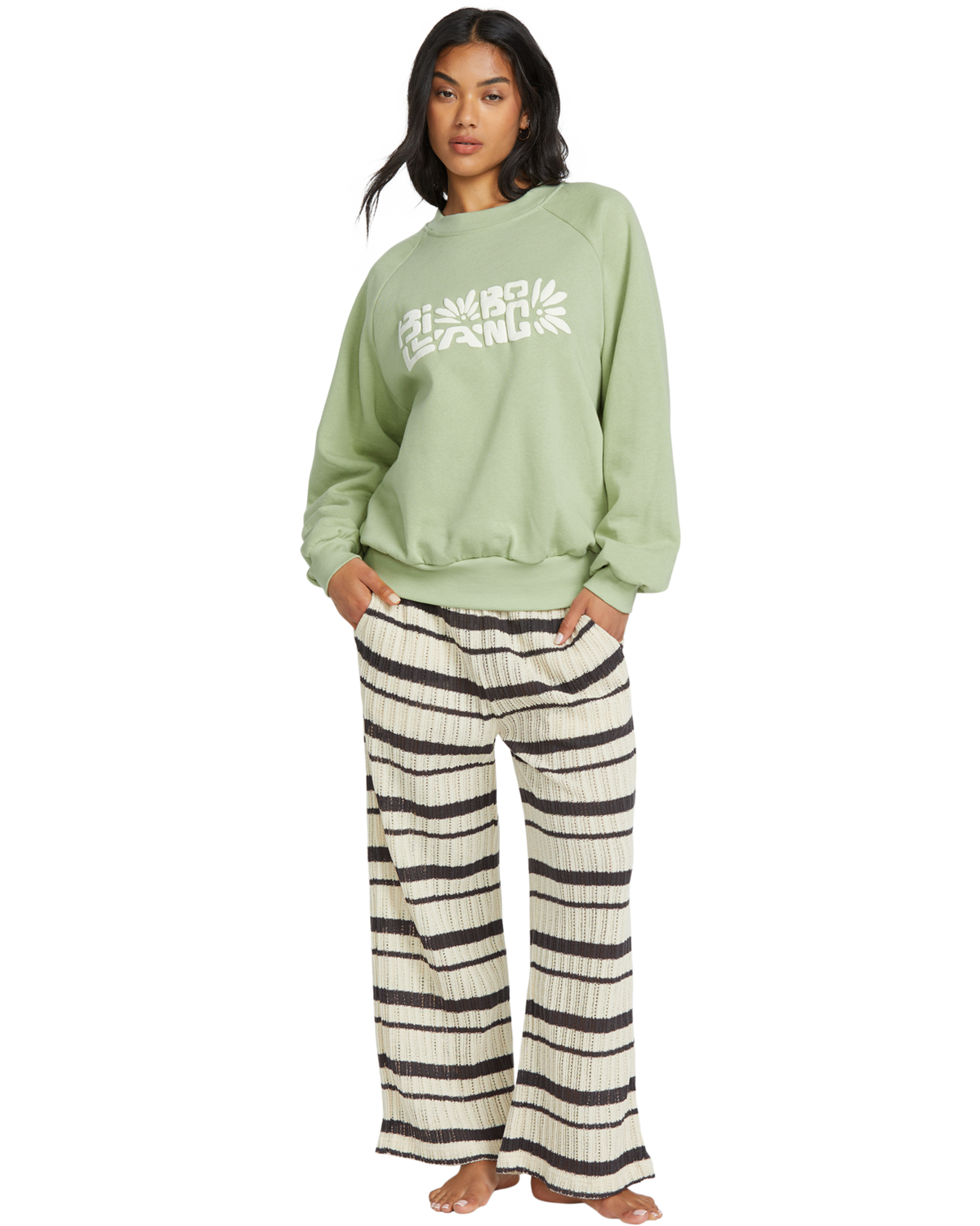 The Billabong Womens The Waves Sweatshirt in Pistachio