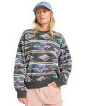 The Billabong Womens High Tides Brooklyn Sweatshirt in Off Black
