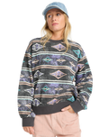 The Billabong Womens High Tides Brooklyn Sweatshirt in Off Black