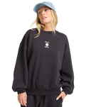 The Billabong Womens So Sunny Kendal Sweatshirt in Black Pebble