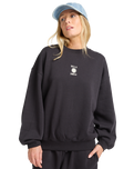 The Billabong Womens So Sunny Kendal Sweatshirt in Black Pebble