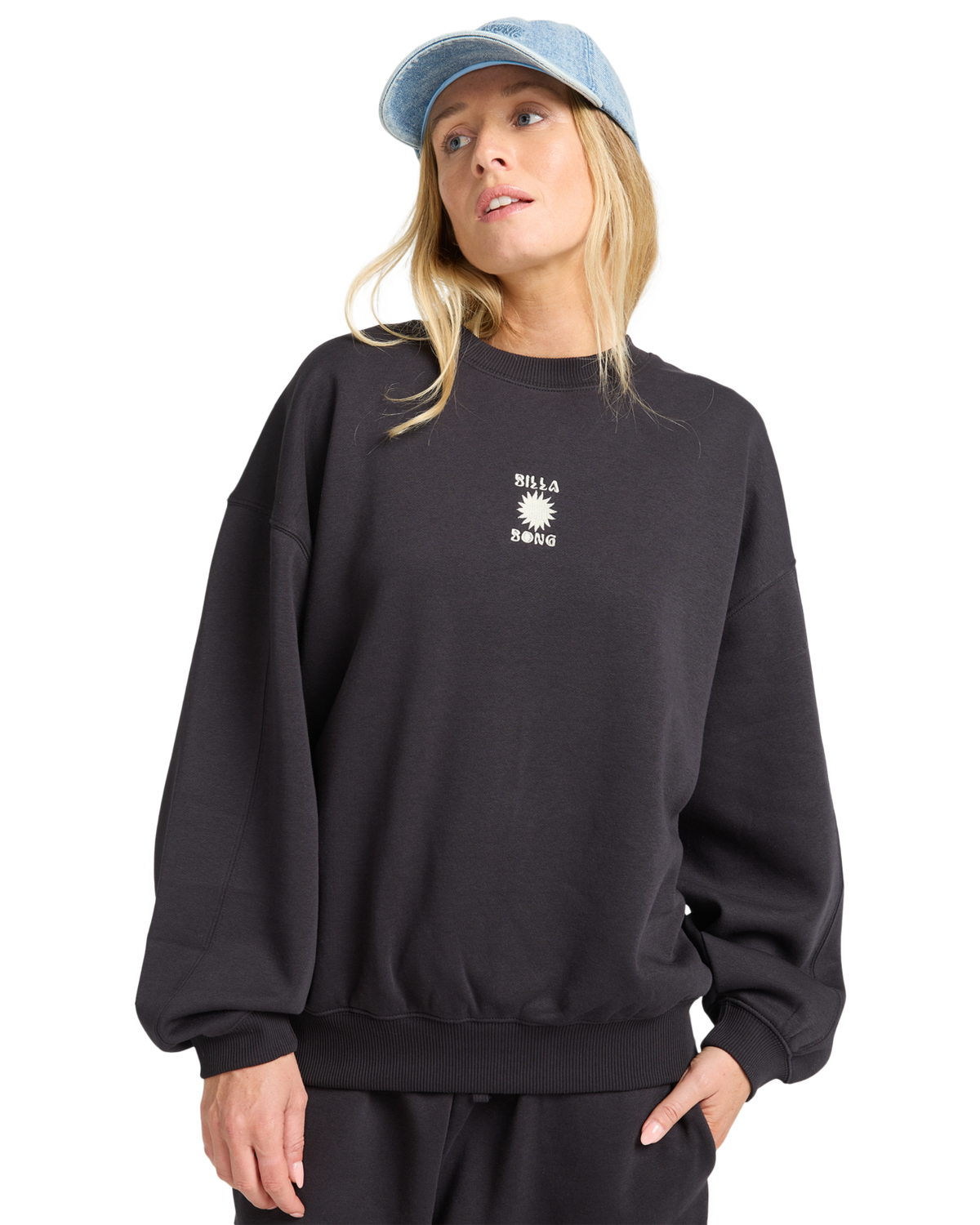 The Billabong Womens So Sunny Kendal Sweatshirt in Black Pebble