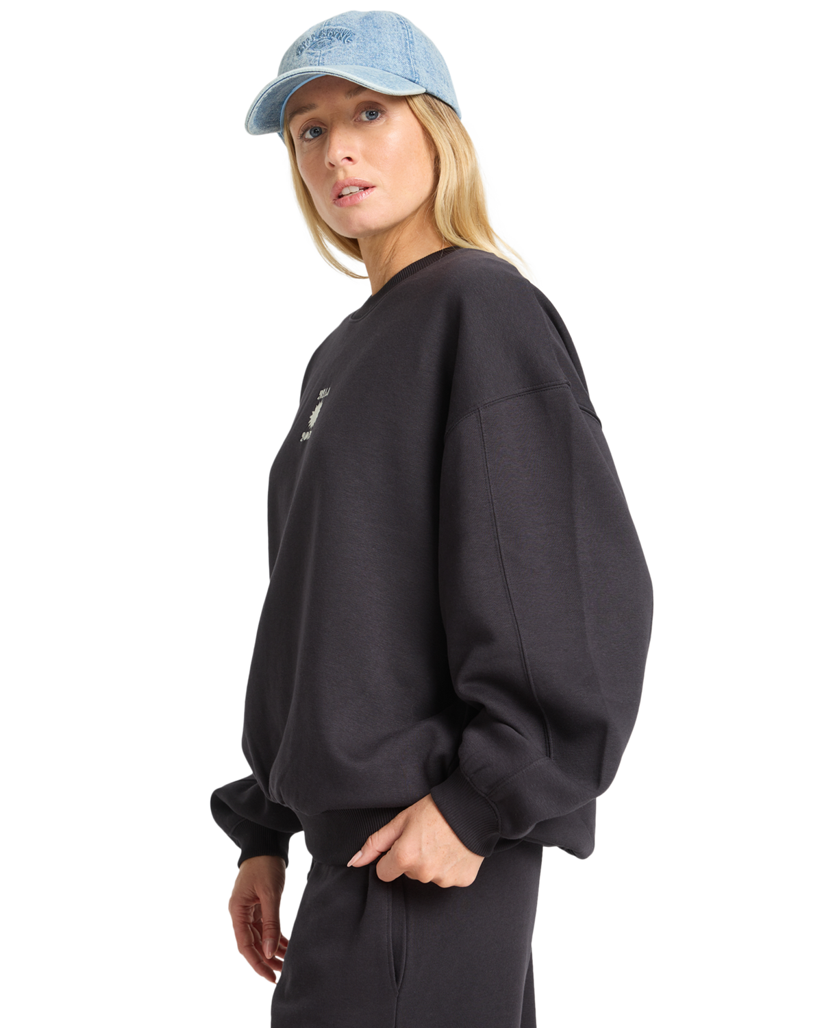 The Billabong Womens So Sunny Kendal Sweatshirt in Black Pebble