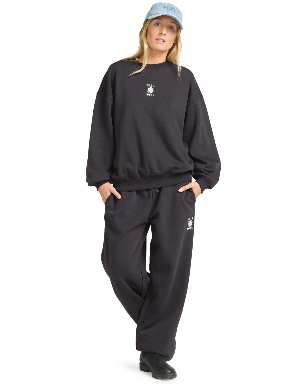 The Billabong Womens So Sunny Kendal Sweatshirt in Black Pebble