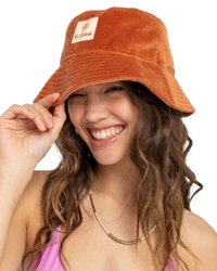 The Billabong Womens Essential Bucket Hat in Golden Brown