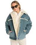 The Billabong Womens Cord In Love Jacket in Slate Blue