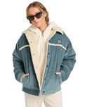 The Billabong Womens Cord In Love Jacket in Slate Blue