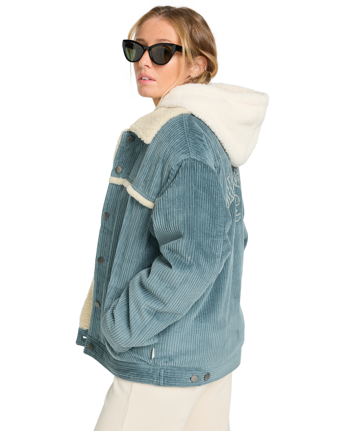 The Billabong Womens Cord In Love Jacket in Slate Blue
