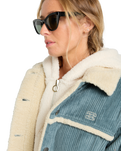 The Billabong Womens Cord In Love Jacket in Slate Blue