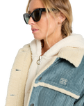 The Billabong Womens Cord In Love Jacket in Slate Blue