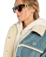 The Billabong Womens Cord In Love Jacket in Slate Blue