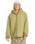 The Billabong Womens Oceanside Reversible Jacket in Green Tea