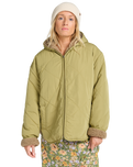 The Billabong Womens Oceanside Reversible Jacket in Green Tea