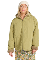 The Billabong Womens Oceanside Reversible Jacket in Green Tea