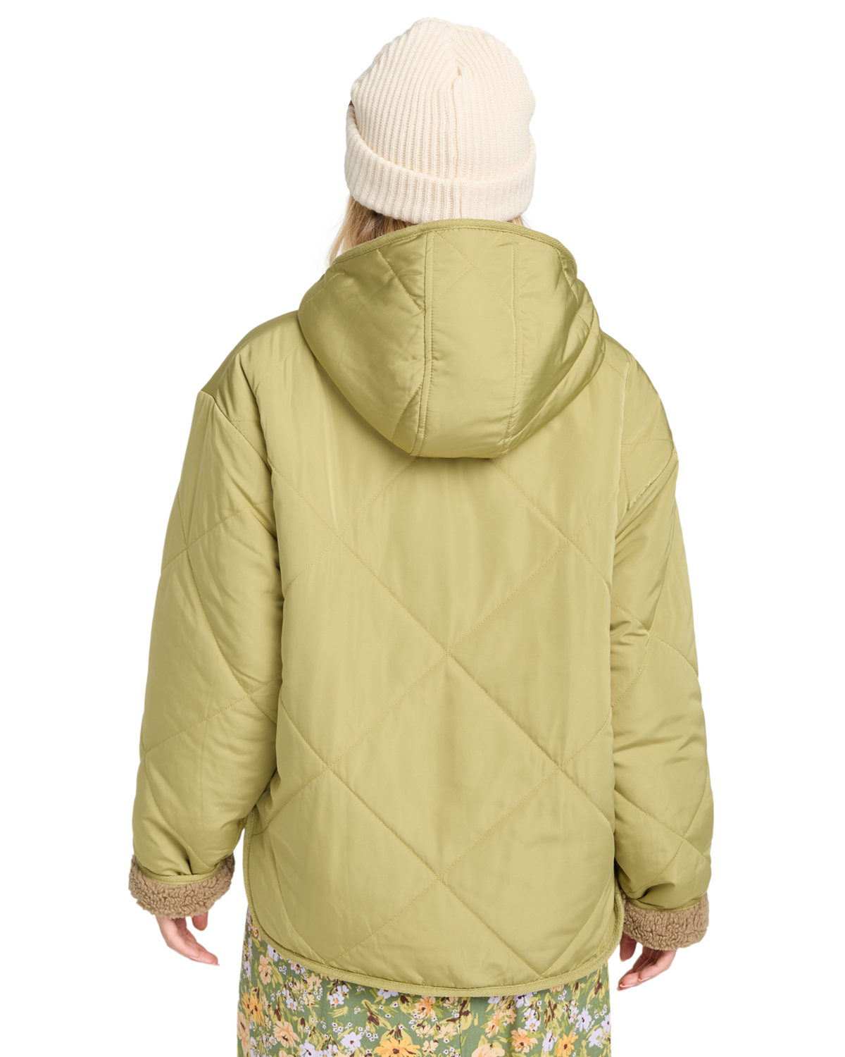 The Billabong Womens Oceanside Reversible Jacket in Green Tea
