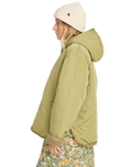 The Billabong Womens Oceanside Reversible Jacket in Green Tea
