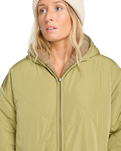 The Billabong Womens Oceanside Reversible Jacket in Green Tea