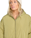 The Billabong Womens Oceanside Reversible Jacket in Green Tea