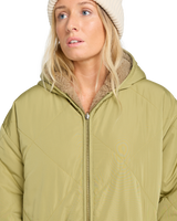 The Billabong Womens Oceanside Reversible Jacket in Green Tea