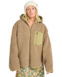 The Billabong Womens Oceanside Reversible Jacket in Green Tea