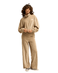 The Billabong Womens Coffee Time 1/4 Zip Sweatshirt in Cobblestone