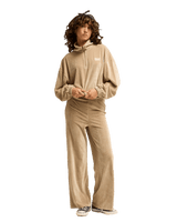 The Billabong Womens Coffee Time 1/4 Zip Sweatshirt in Cobblestone