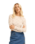 The Billabong Womens Way Out Lace Top in Salt Crystal