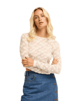 The Billabong Womens Way Out Lace Top in Salt Crystal