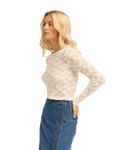 The Billabong Womens Way Out Lace Top in Salt Crystal