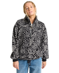 The Billabong Womens Time Off Fleece Jacket in Black Pebble