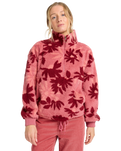 The Billabong Womens Time Off Fleece Jacket in Mauve Rose