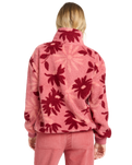 The Billabong Womens Time Off Fleece Jacket in Mauve Rose