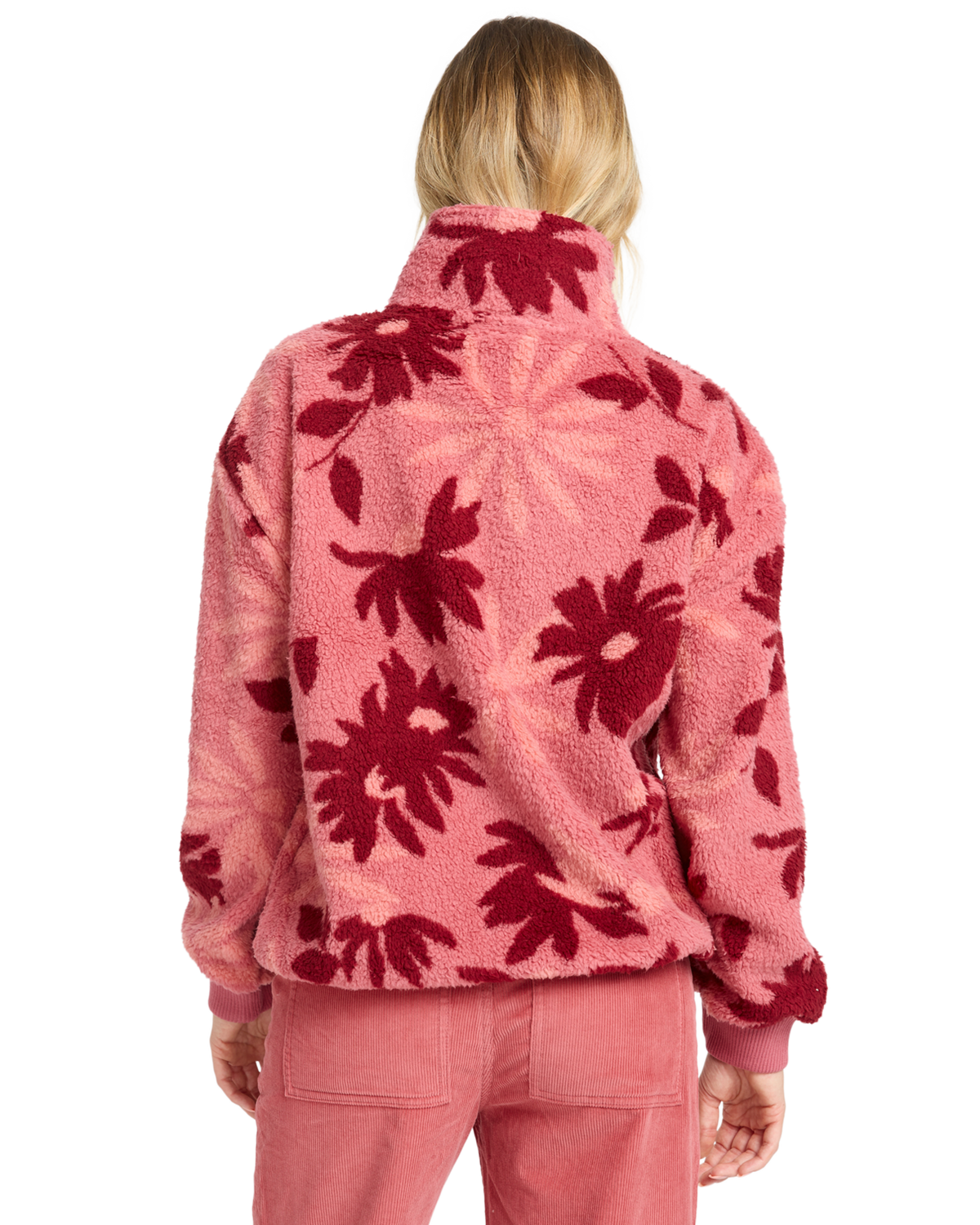 The Billabong Womens Time Off Fleece Jacket in Mauve Rose