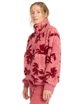 The Billabong Womens Time Off Fleece Jacket in Mauve Rose