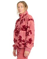 The Billabong Womens Time Off Fleece Jacket in Mauve Rose
