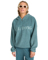 The Billabong Womens Ready To Go Half Zip Hoodie in Slate Blue