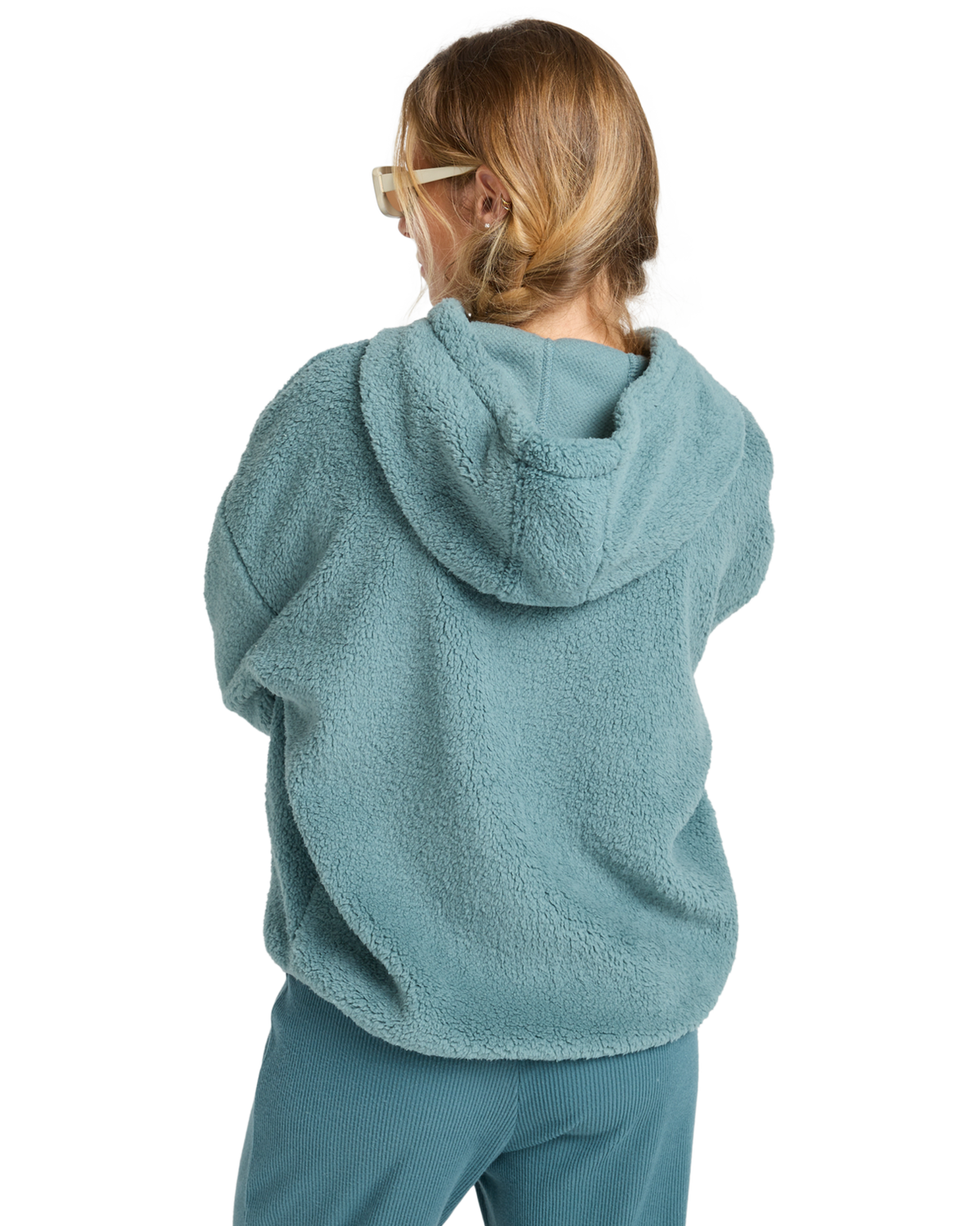 The Billabong Womens Ready To Go Half Zip Hoodie in Slate Blue