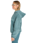 The Billabong Womens Ready To Go Half Zip Hoodie in Slate Blue