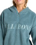 The Billabong Womens Ready To Go Half Zip Hoodie in Slate Blue