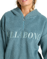 The Billabong Womens Ready To Go Half Zip Hoodie in Slate Blue