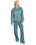 The Billabong Womens Ready To Go Half Zip Hoodie in Slate Blue