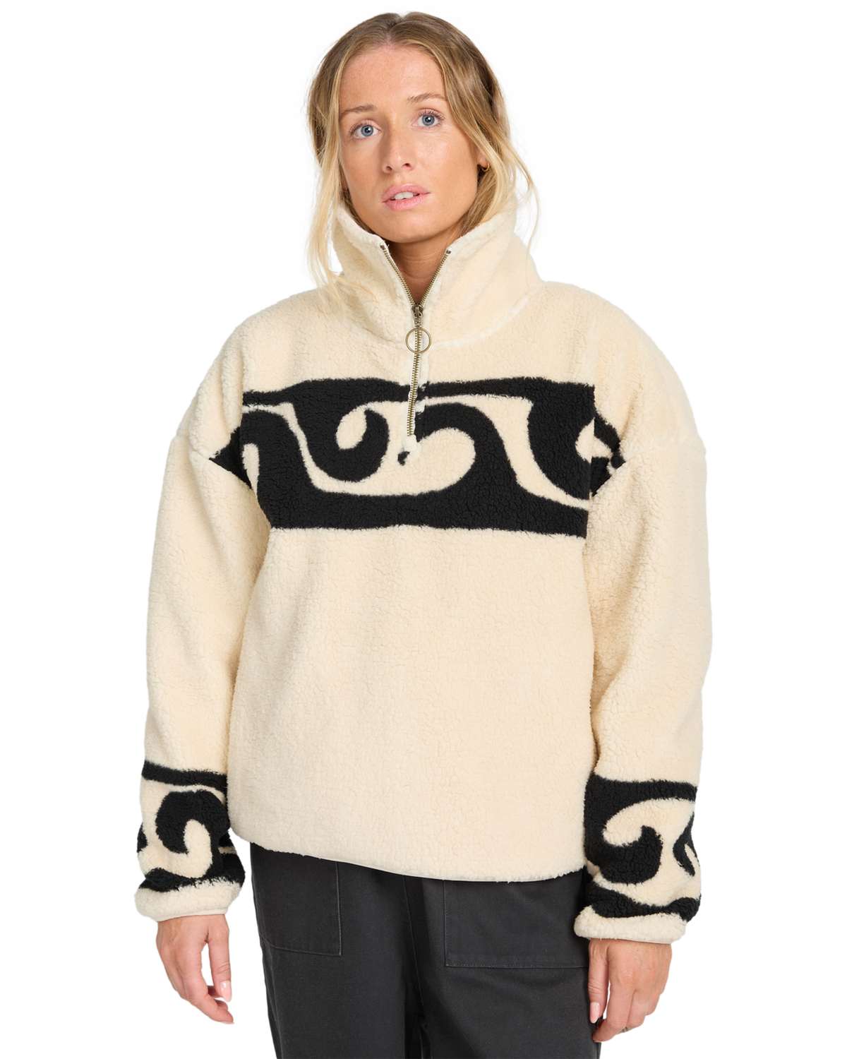 The Billabong Womens Don't You Fleece Jacket in Whitecap