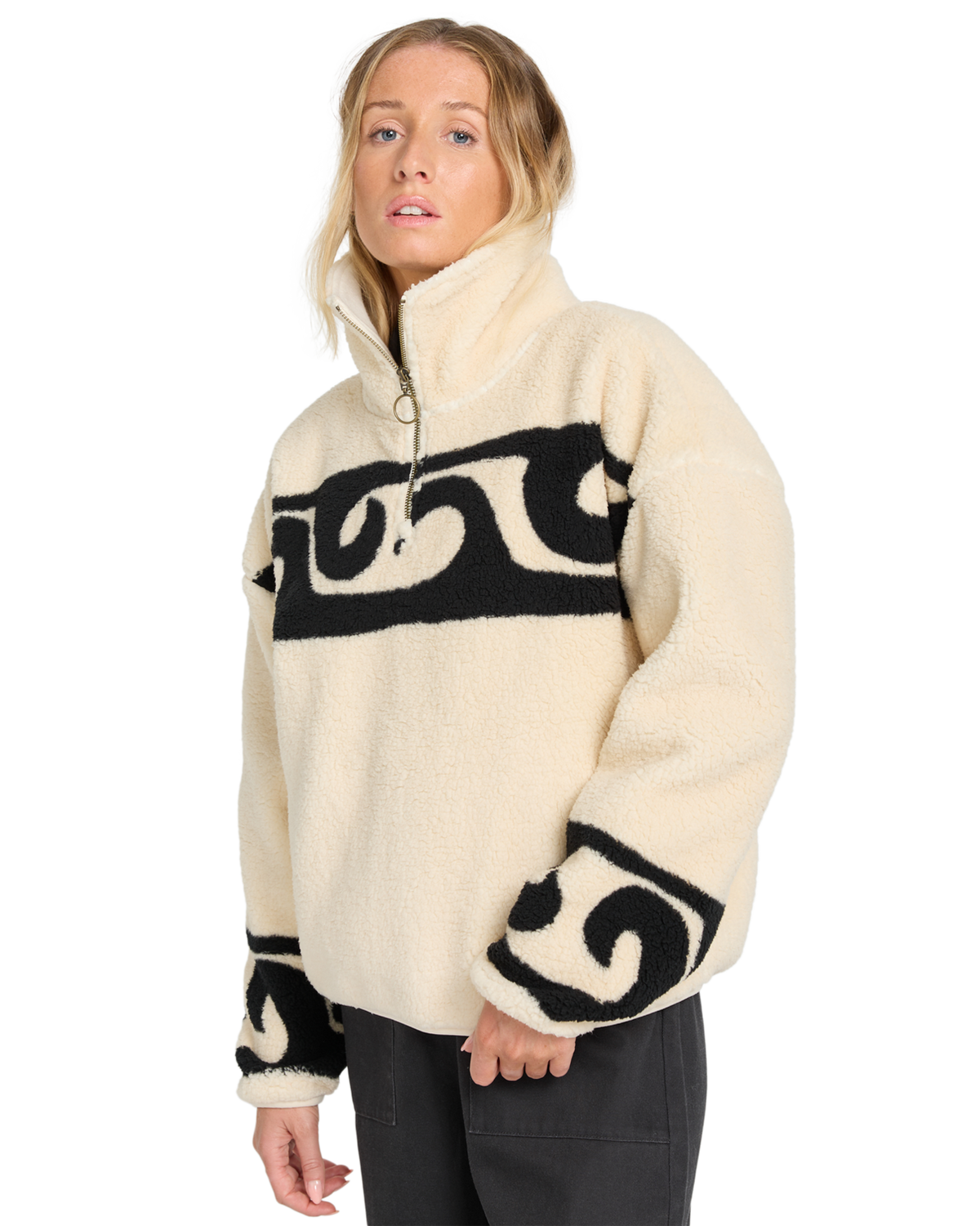 The Billabong Womens Don't You Fleece Jacket in Whitecap