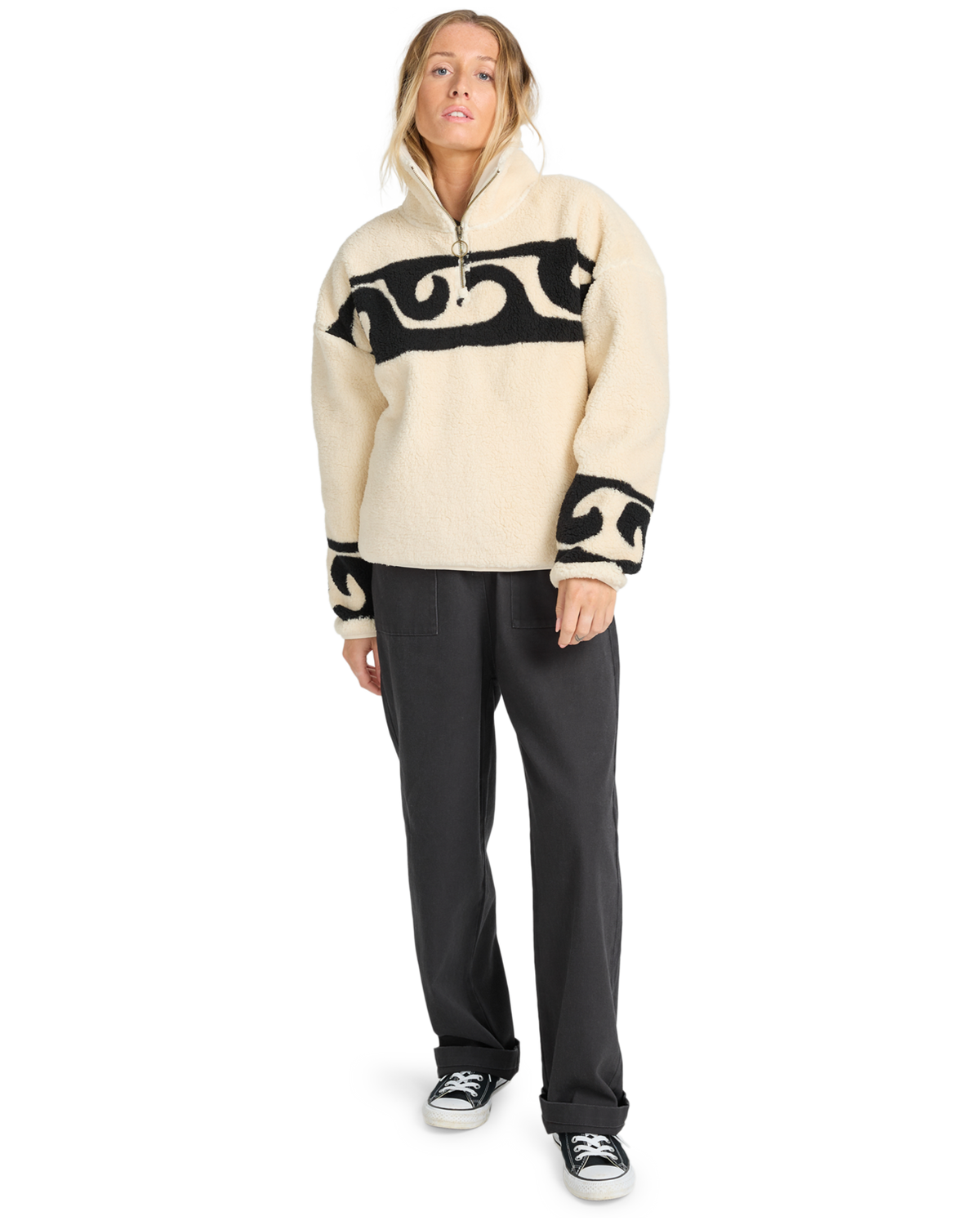 The Billabong Womens Don't You Fleece Jacket in Whitecap