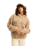 The Billabong Womens Ready To Go 1/4 Zip Fleece Jacket in Cobblestone