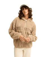 The Billabong Womens Ready To Go 1/4 Zip Fleece Jacket in Cobblestone
