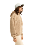 The Billabong Womens Ready To Go 1/4 Zip Fleece Jacket in Cobblestone