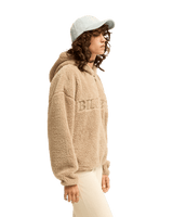 The Billabong Womens Ready To Go 1/4 Zip Fleece Jacket in Cobblestone
